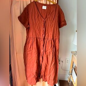 OffOn Linen Dress Rosewood L